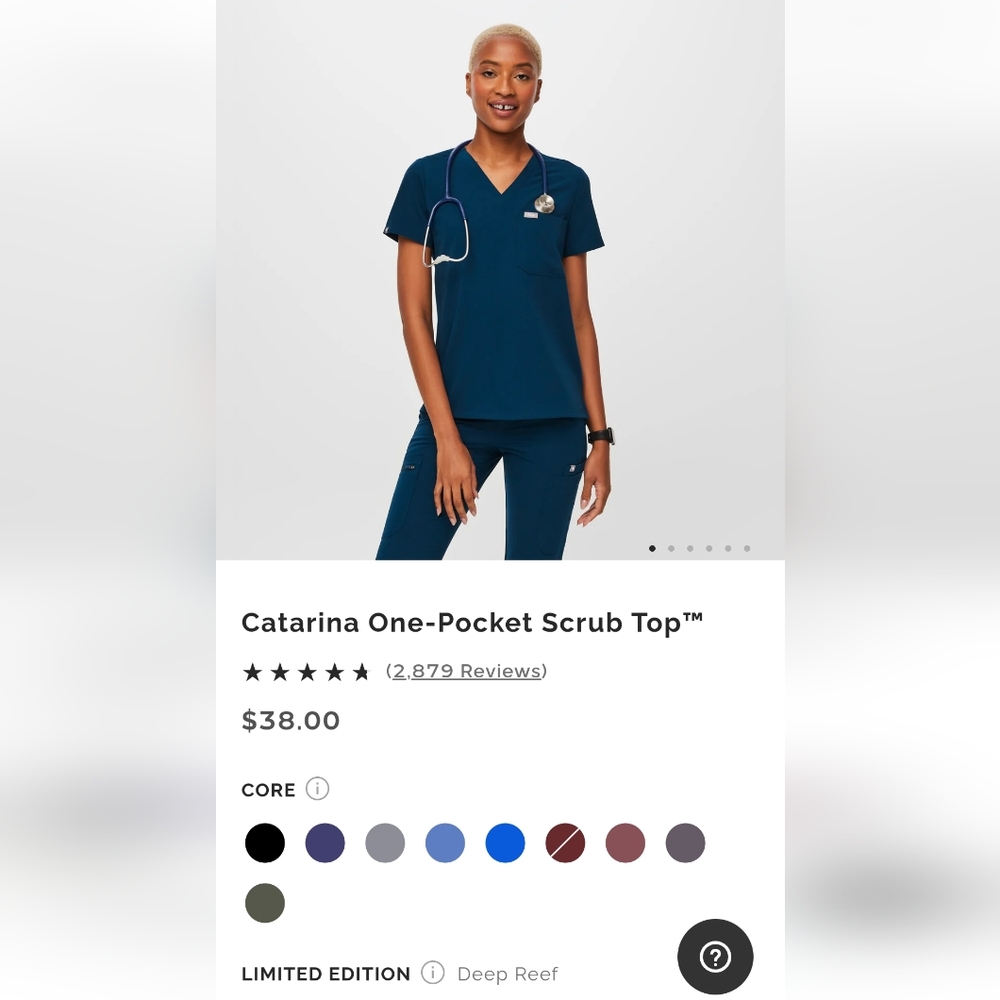 Figs Large Petite Scrub Top